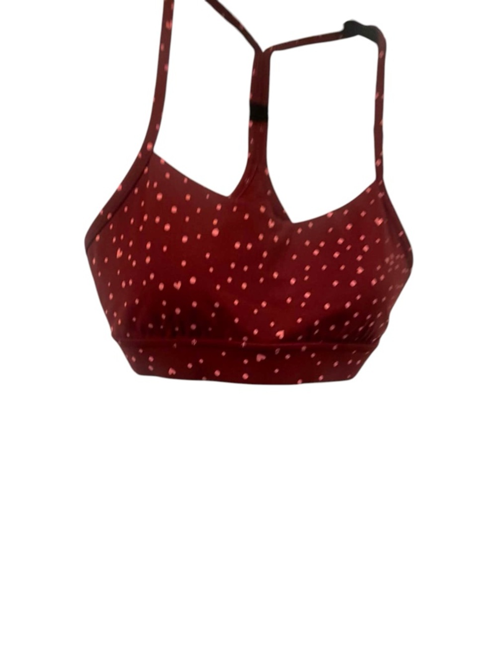 NWT Lululemon flow y bra HEART SCATTER DOT RED Size 6 - Picture 2 of 5